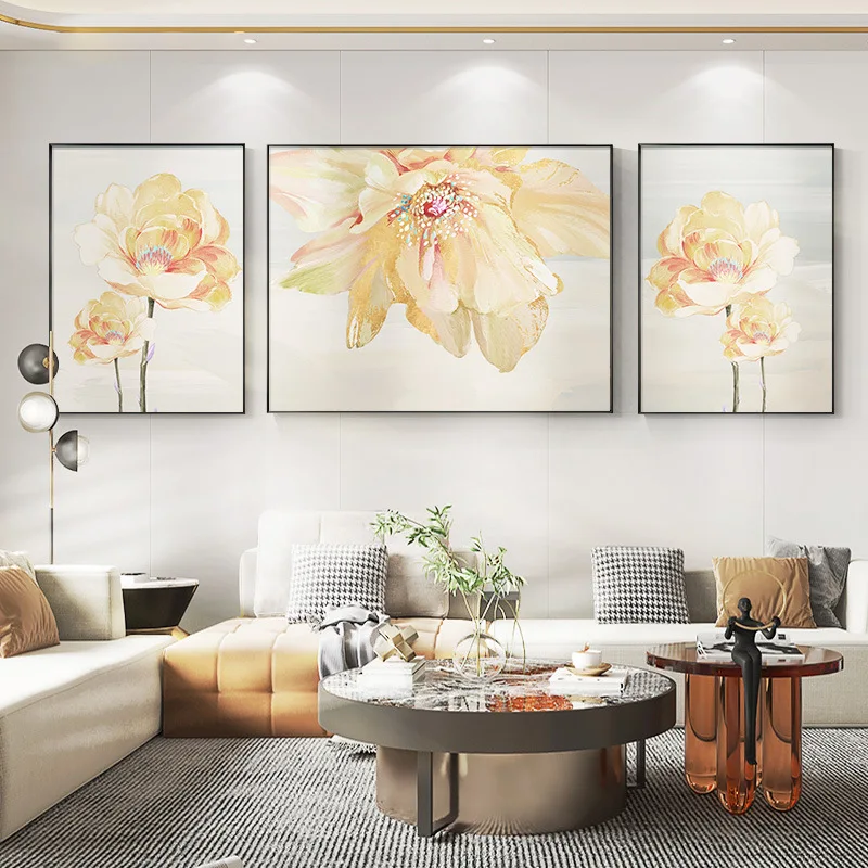 

Sweeet Watercolor Flower Stone Combination Nordic Modern Poster Painting Wall Art Canvas Print Living Room Picture Home Decor