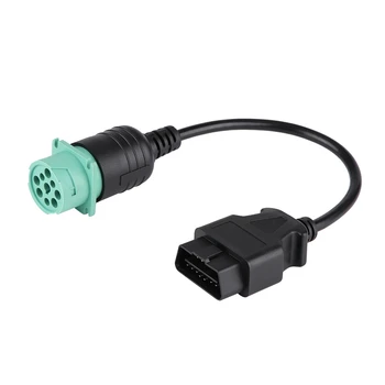 

9 Pin to 16 Pin OBD2 Truck Diagnostic Scanner Cable Adapter Made by high quality PVC and PE material for Cummins Diesel Engine