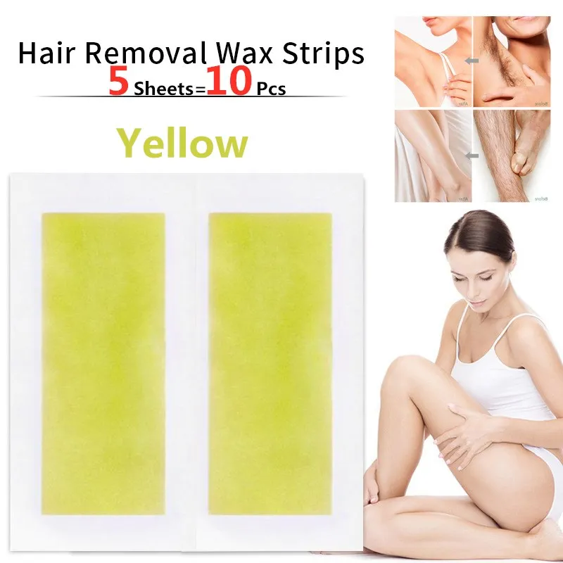 10pcs/lot Hair Removal Wax Strips Roll Underarm Wax Strip Paper Beauty Tool Leg Body Facial Hair Women Men depilatory wax strips
