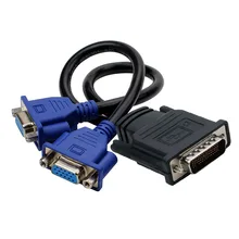 

Video cable adapter 59-pin to 2VGA male to female Y-distributor for computer graphics 59-pin DVI to dual VGA 25 cm