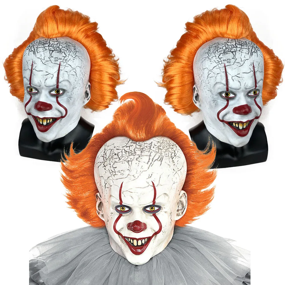 Pennywise маска Джокера Stephen King It глава 2 клоун ужасов Косплей латексный шлем страшный