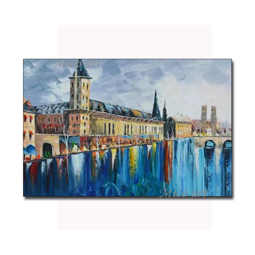 Venice Landscape Oil Painting Outdoor City Building Picture Wall Decor Canvas Scenery Art Unframed Paintings Artwork For Bedroom | Дом и сад