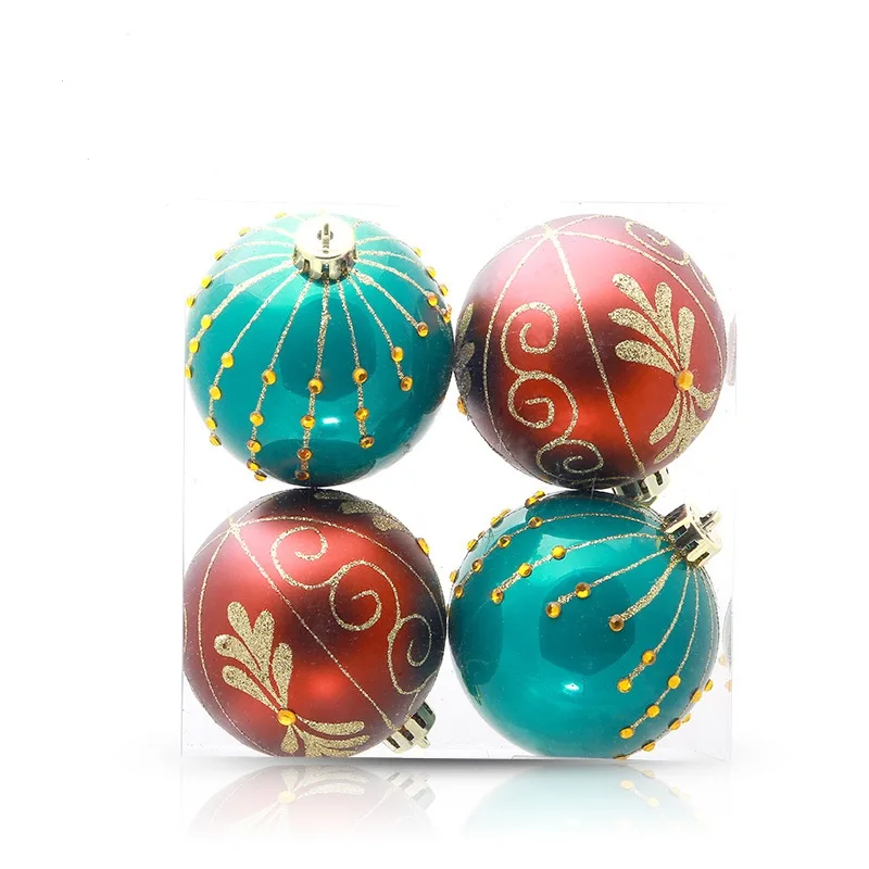 Adornos Navidad натальные шарики из полистирола 8 см рождественские шары елочные украшения Рождественские украшения - Цвет: 2