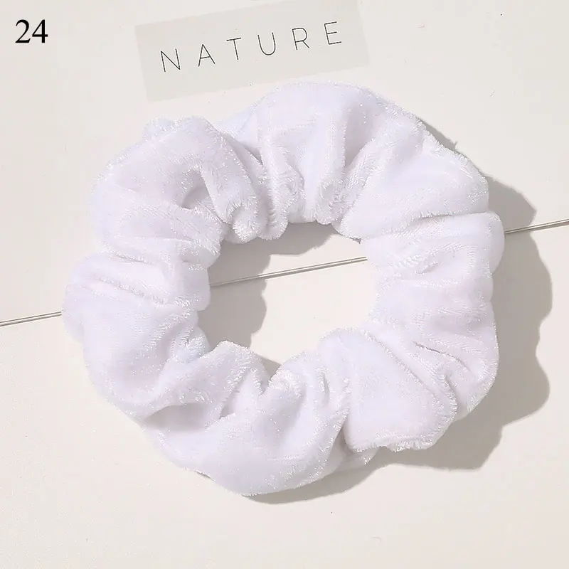 Winter Shiny Velvet Scrunchies Candy Color Soft Girls Hair Rope Hair Accessories Rubber Band Elastic Hair Bands Ponytail Holder mini hair clips Hair Accessories