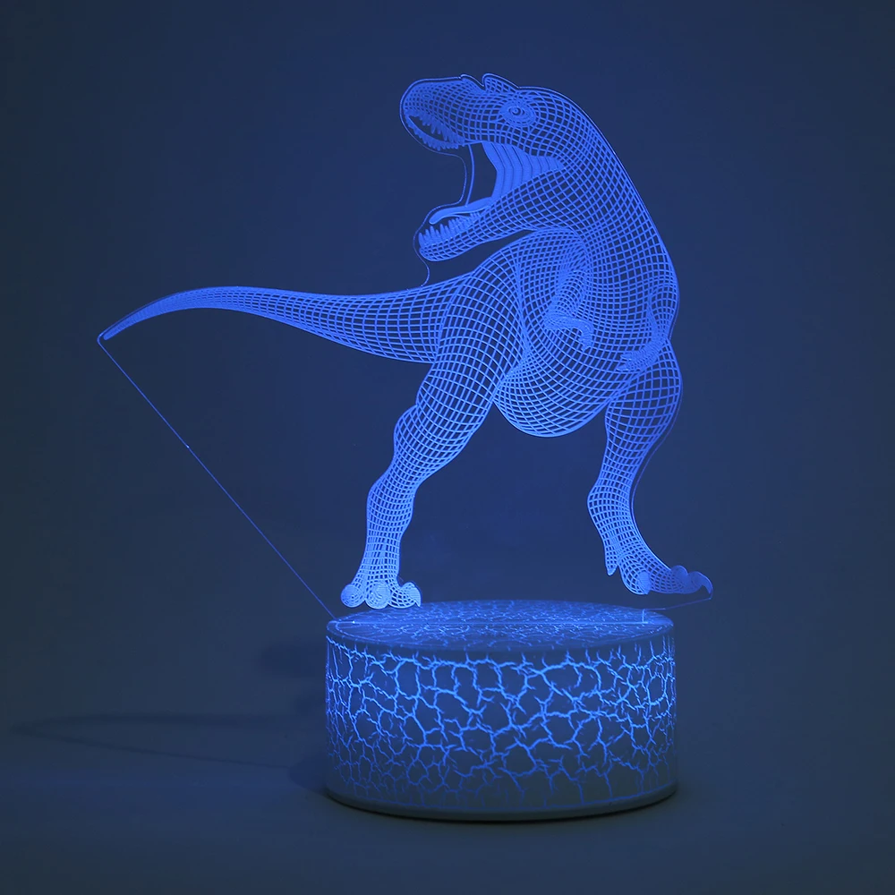 3D светодиодный ночник цветной сенсорный Настольный светильник с пультом дистанционного управления серии Динозавров Юрского периода Настольный светильник s Детский Рождественский подарок 7 цветов