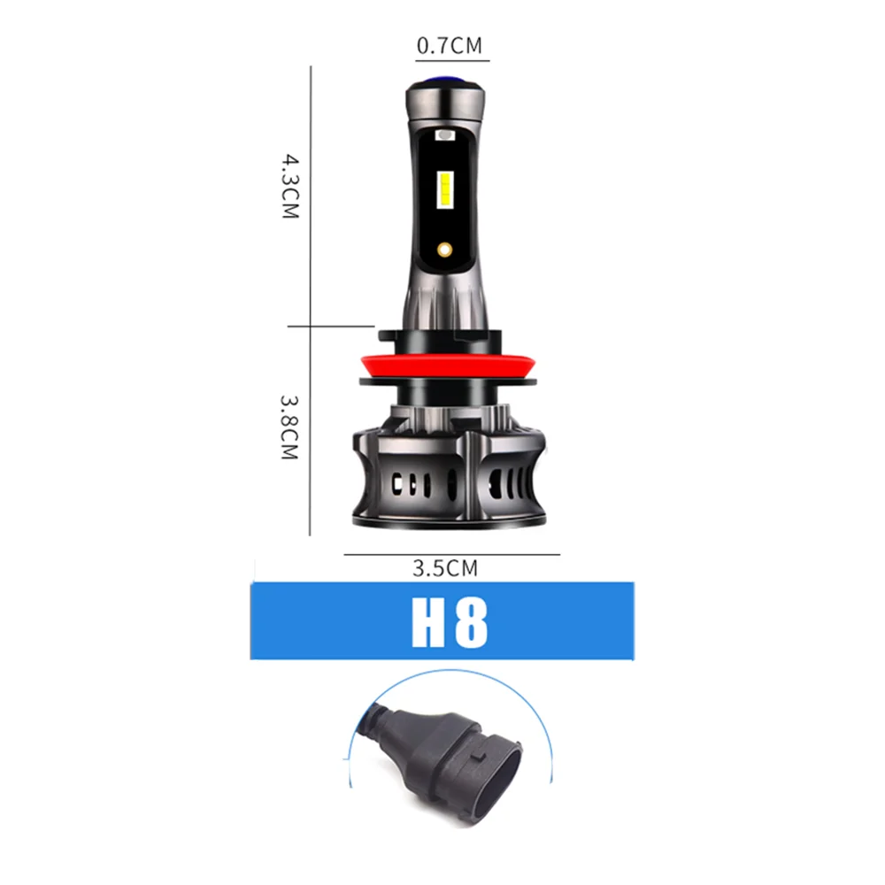 H8 Daily lamp DDAI супер яркая Автомобильная csp led H7 Лампа для vw JETTA BORA GOLF Аксессуары для автомобилей H4 H1 H3 H11 H8 bonbillas 9005 HB3 турбо светильник - Испускаемый цвет: H8 Daily lamp