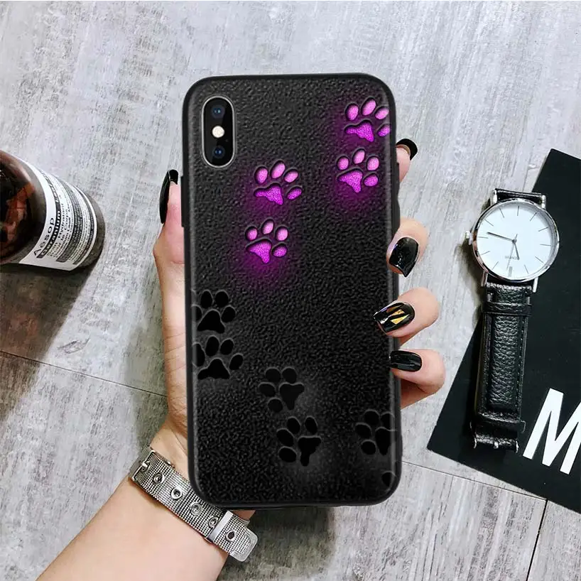 Отпечаток лапы собаки черный чехол для телефона Apple IPhone 11 Pro XS MAX XR 7 8 6 6S Plus X 10 Ten 5 5S SE Coque Shell - Цвет: BA206-10