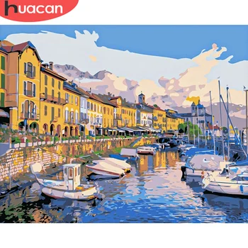 

HUACAN Paint By Number City Landscape Drawing On Canvas HandPainted Painting Art Gift DIY Pictures By Number Venice Kits Decor