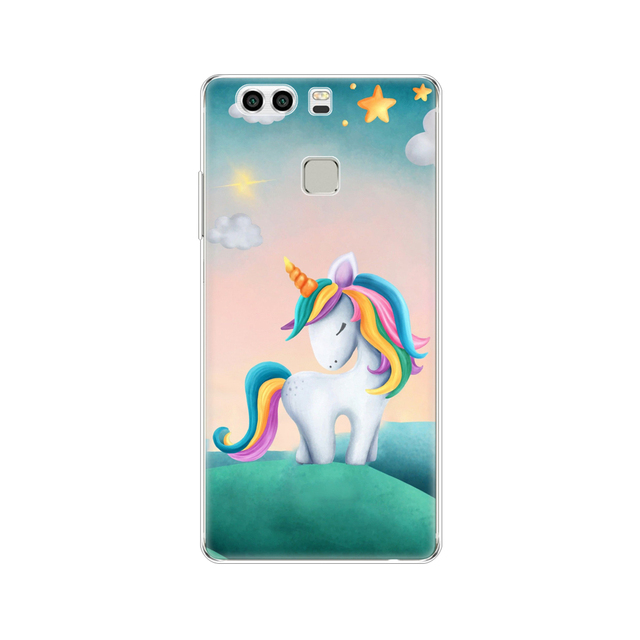 phone case for huawei P9 LITE PLUS 2016 soft tpu silicon back cover 360 full protective printing transparent coque