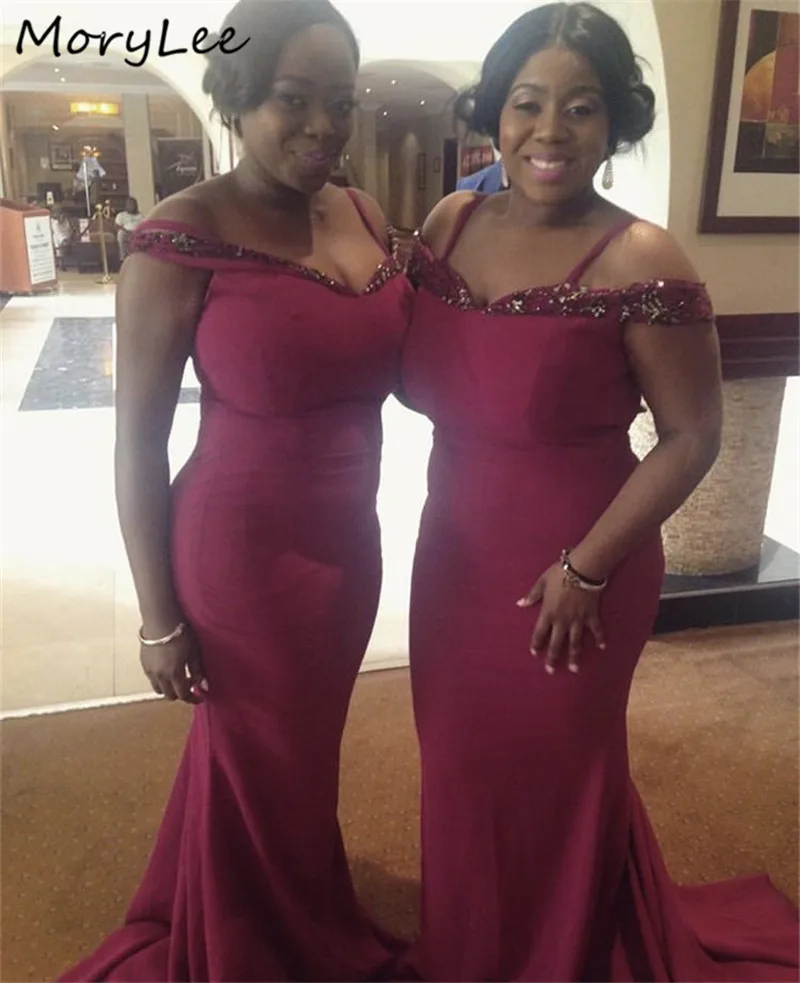 Bridesmaid Dresses Spaghetti Floor Length Sweep Train Zipper Silk Satin Crystal Beaded Wedding Party Bridemaid Dresses Bridesmaid Dresses Spaghetti Floor Length Sweep Train Zipper Silk Satin Crystal Beaded Wedding Party Bridemaid Dresses