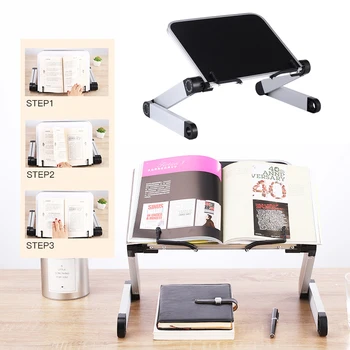 

Adjustable Book Stand Height and Angle Adjustable Ergonomic Book Holder with Page Paper Clips for Big Heavy Textbooks PU