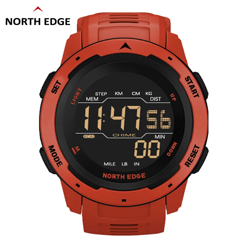 

NORTH EDGE Mars Men Digital Watch Women Sport Watches Waterproof 50M Pedometer Calories Hourly Alarm Clock Relogio Masculino