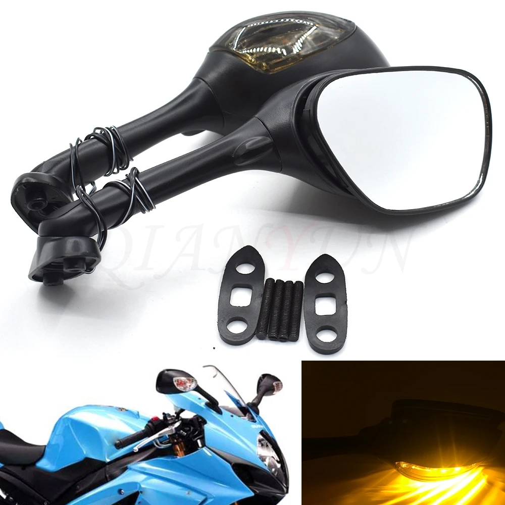 Для Suzuki GSXR 600 750 2006-2012/GSXR1000 2005-2008 набор зеркал для мотоцикла со встроенным заднего вида светодиодный указатель поворота GSX-R600