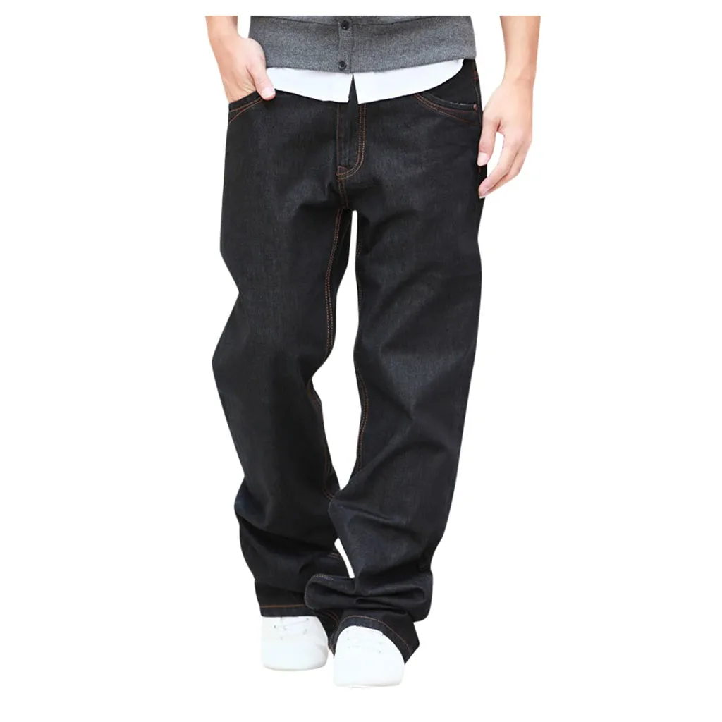

Plus Size Men Jeans Autumn Casual Loose Straight Long Pants Fashion Man Denim Trousers male Classic Streetwear Jeans masculina#Y