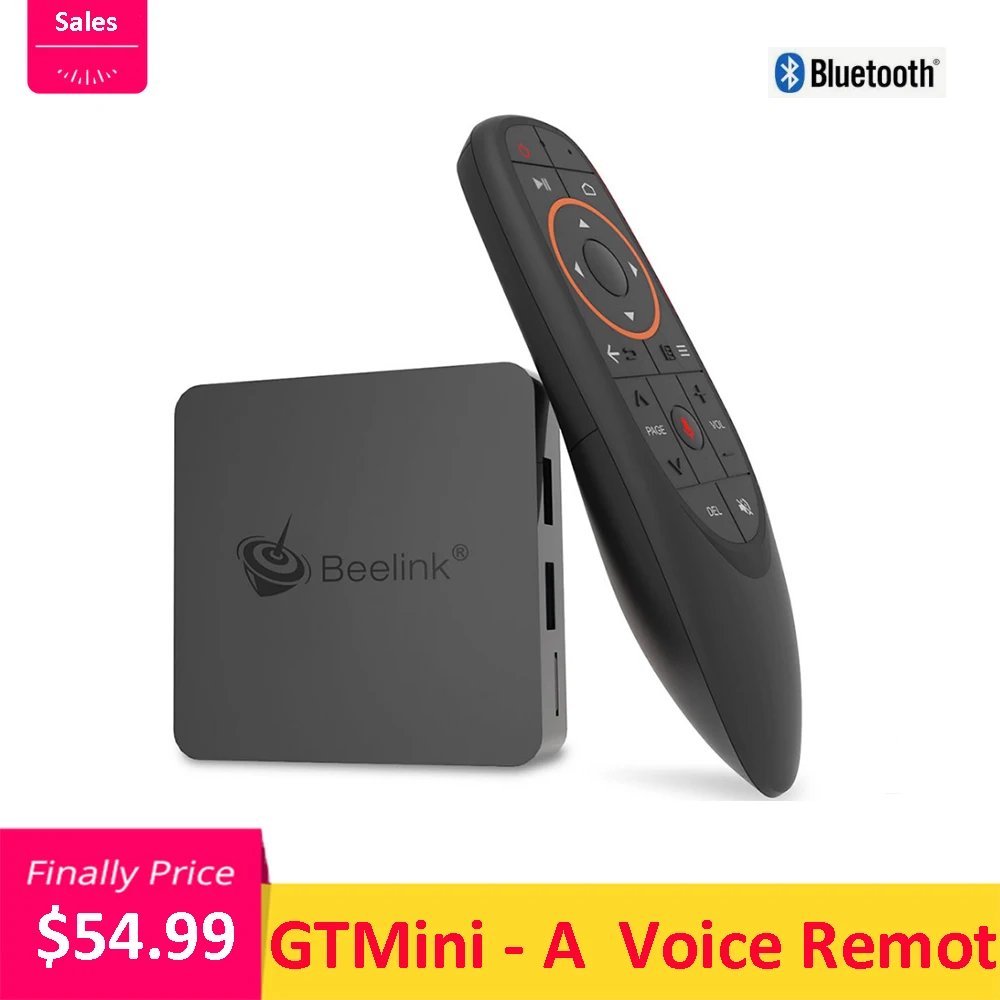 Beelink GTmini-A Android 8,1 Smart tv Box 4K Amlogic S905X2 4 Гб 64 Гб 2,4G+ 5,8G WiFi 1000 Мбит/с BT4.0 H.265 HDR10 2,4G голосовой пульт дистанционного управления