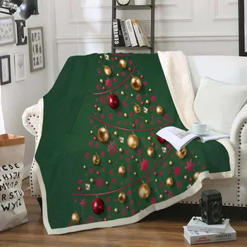 

Night Christmas Tree Black Throw Blankets Soft Sherpa Fleece Blanket Cozy Blanket Nap Sofa Blanket Travel Blanket for Kids Adult