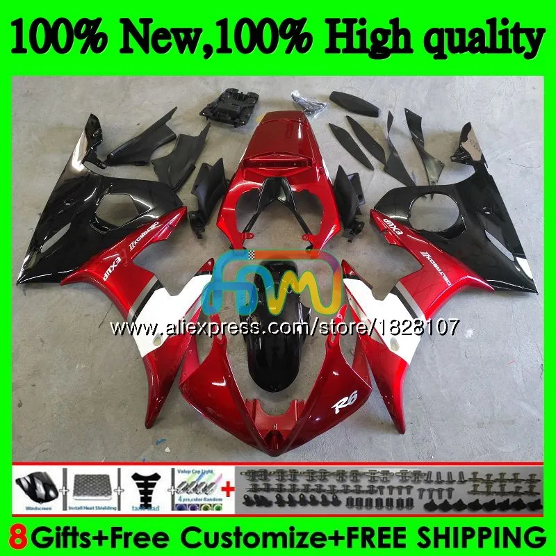 No. 1 Корпус для YAMAHA YZF600 YZF металлический ярко-красные R6 600CC YZFR6 03 04 05 51BS. 24 YZF 600 R 6 03-05 YZF-600 YZF-R6 2003 2004 2005 обтекатель - Цвет: No. 1