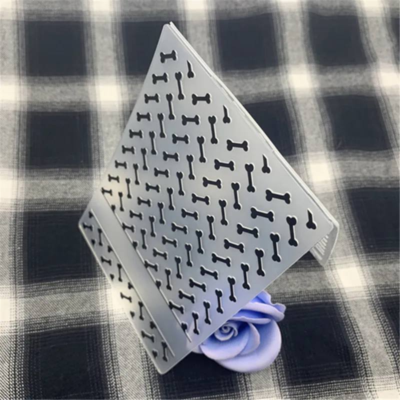 Embossing plastic folding making Dog eating bone greeting card background for DIY scrapbook folder embossing mold