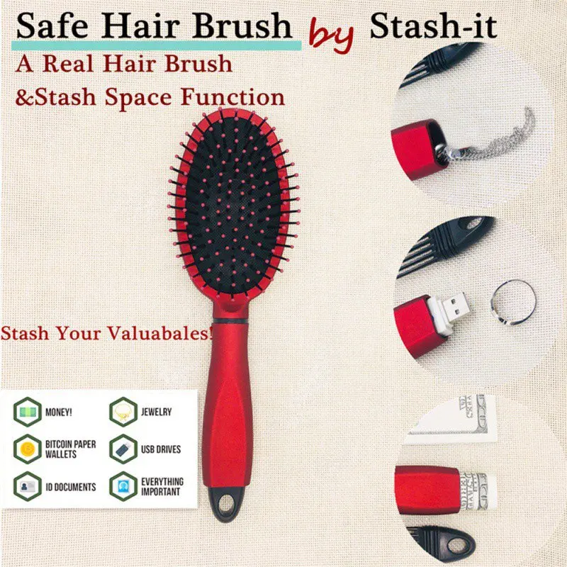 

Safe Hair Brush Multi-functional Storage Comb Household Concealed Roller Comb Portable
