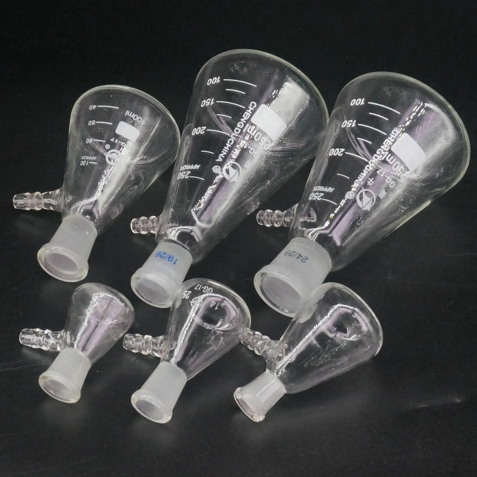실험실 유리 제품 25 ml 14/23 유리 진공 그라인딩 입 여과 흡입 플라스크, 실험실 필터 병