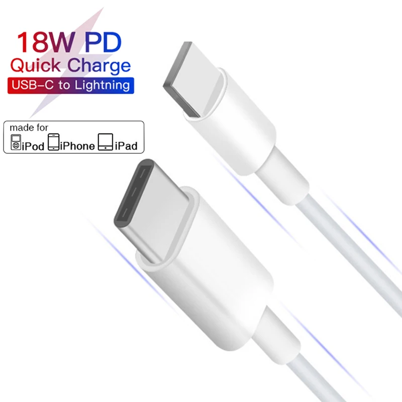 Usb type-C кабель для освещения PD 18 Вт Быстрая зарядка для Apple iPhone X 8 Plus Xs 11 Macbook PD зарядное устройство кабель синхронизации данных USB C кабели