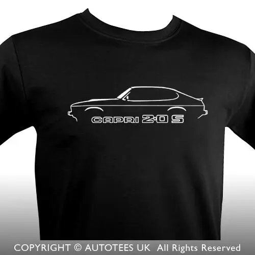Ретро 80s Капри 2 0 S автолюбителей футболка. Летняя хлопковая Футболка короткий