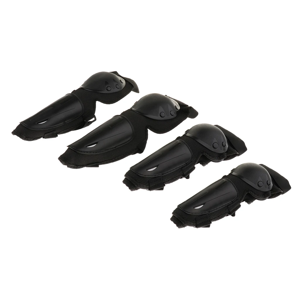 4 Pieces Motorbike Dirt Bike Bicycle Sport Knee Shin Pads Elbow Protection Skating Guard Protector