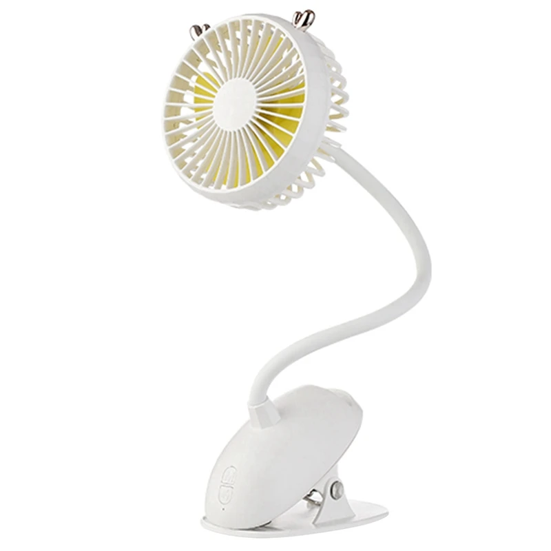 

2 Pcs Usb Portable Clip on Stroller Fan, Flexible Bendable Mini Personal Desk Electric Fans with Rechargeable Battery Operated Q