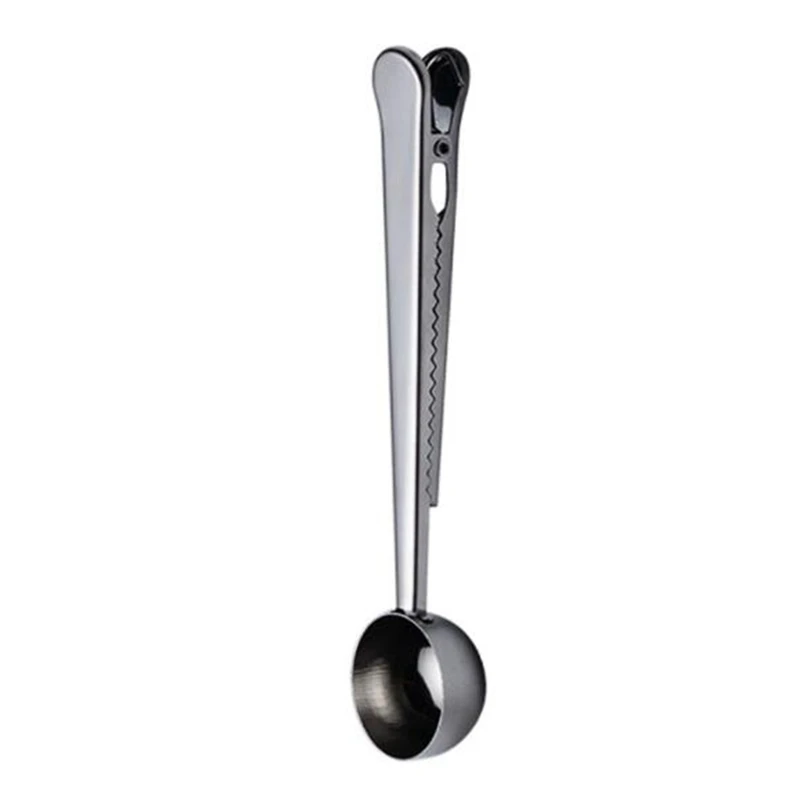 SV Multifunction Kitchen Supplies Coffee Scoop With Clip Stainless Steel Tea Coffee Measuring Cup Coffee Scoop Spoon - Цвет: SV