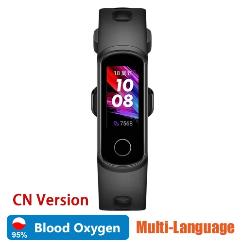 Браслет huawei Honor Band 5i, умный браслет, зарядка через usb, мониторинг крови и кислорода, спортивный фитнес-браслет, бегущий трекер - Цвет: C band5i black