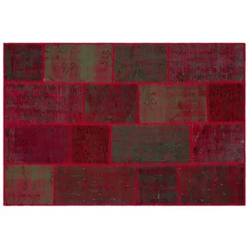 

Handmade Red Vintage Overdyed Patchwork Area Rug 120x180 Cm-3'11''X5'11''