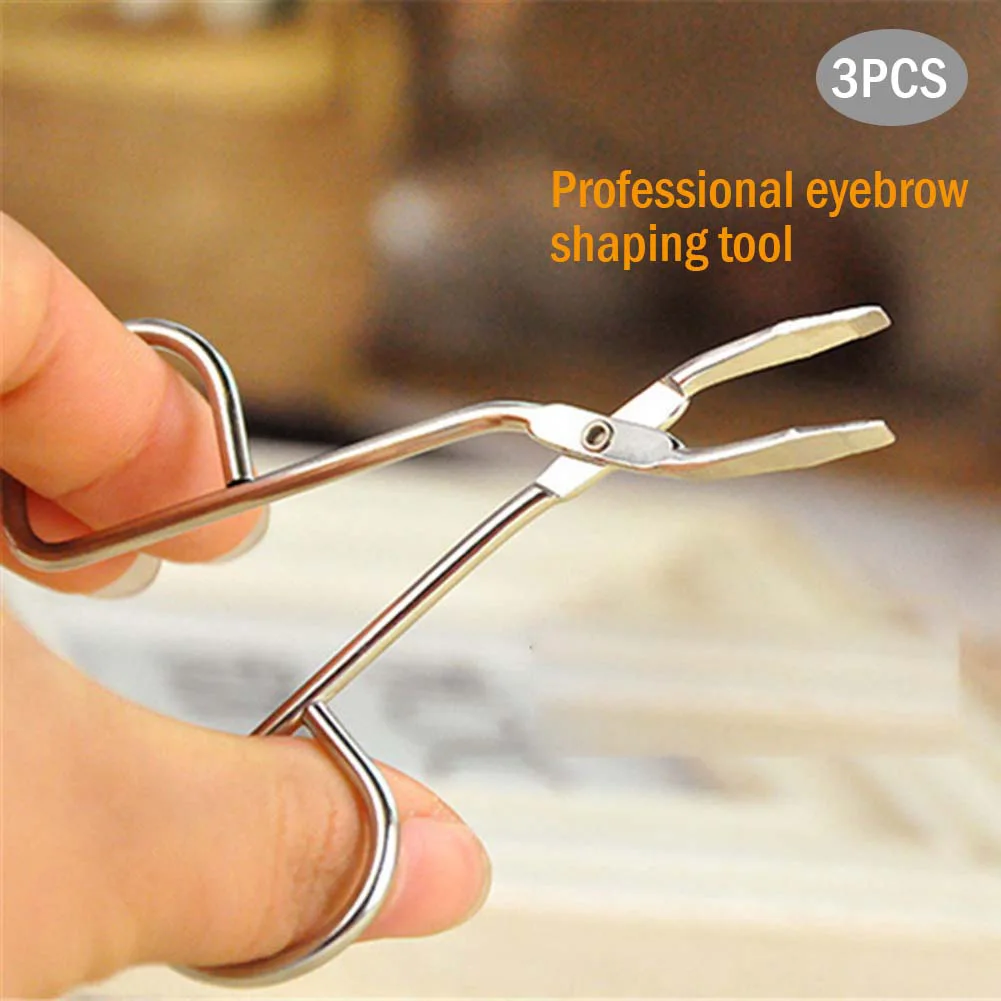 3pcs Scissors Shaped Eyebrow Tweezers Clip Flat Tip Hair Plucker for Eyebrows SK88 | Красота и здоровье