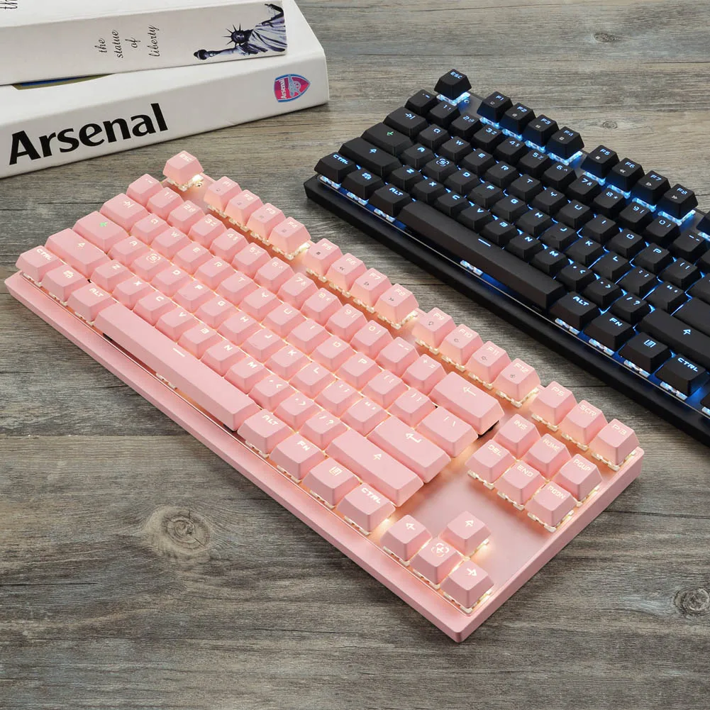 

2.4G Wireless/Wired 87Keys Keyboards Dual Modes Keyboard for Win XP 7 10 Vista Android OC-shipping