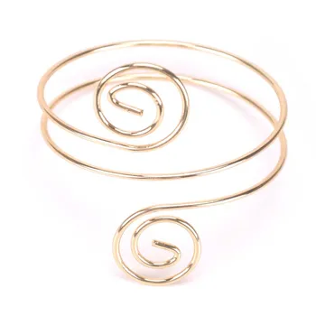 

New Cool Alloy Wide Arm Bangle for Women Fashion Jewelry Plus Size Bracelets Silver Gold Punk Rock Bangles Lady Duftgold