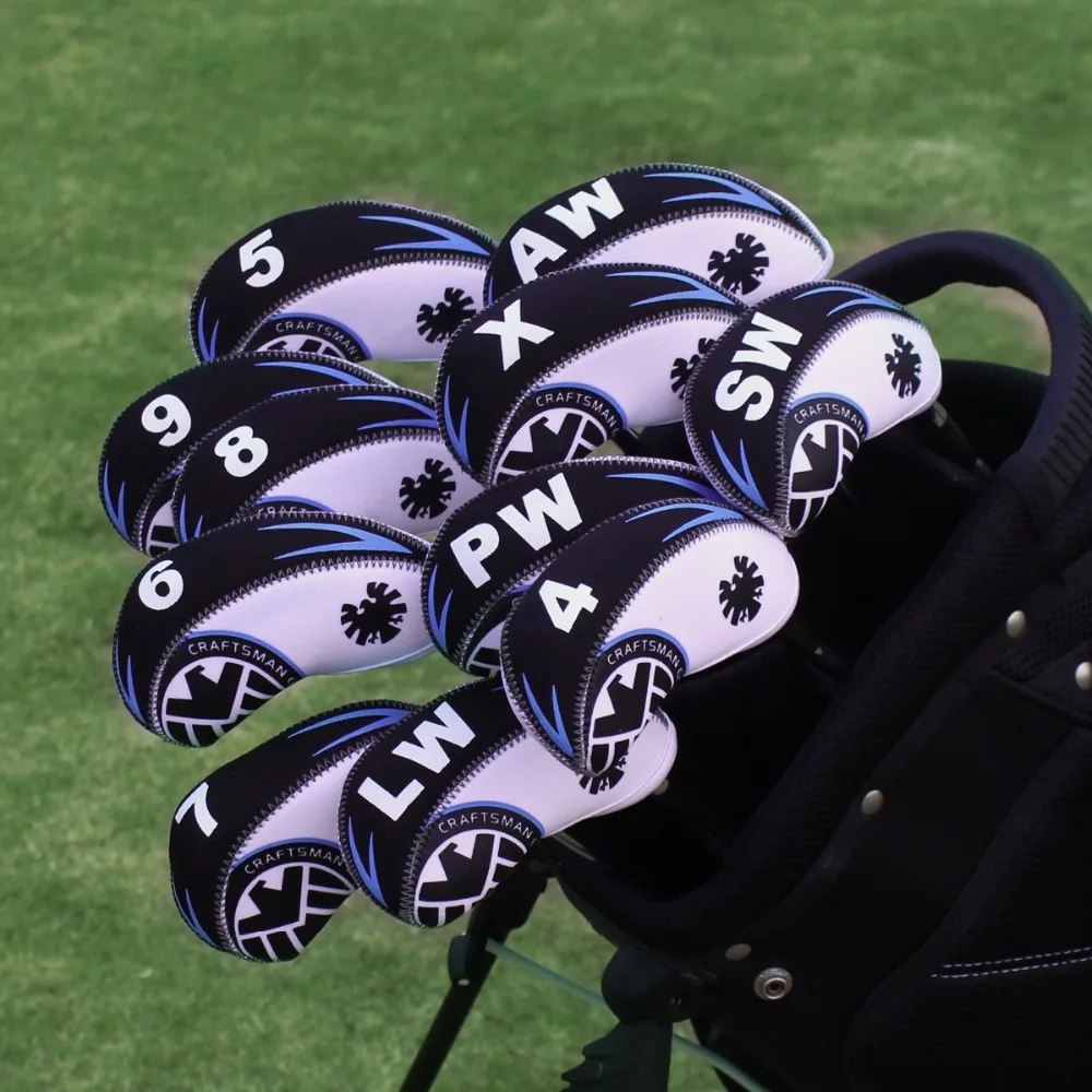 Craftsman Golf Iron чехлы на голову подходят JPX MP AP 4 5 6 7 8 9 AW SW PW LW X 11 шт. S. H. I. E. LD неопрен