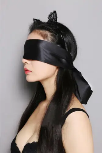 Slik Stain Eye Masks Exotic Accessories Blindfold Handcuff Tie Restraint Costume Sexy Red Black Pink Purple Rose Red Black