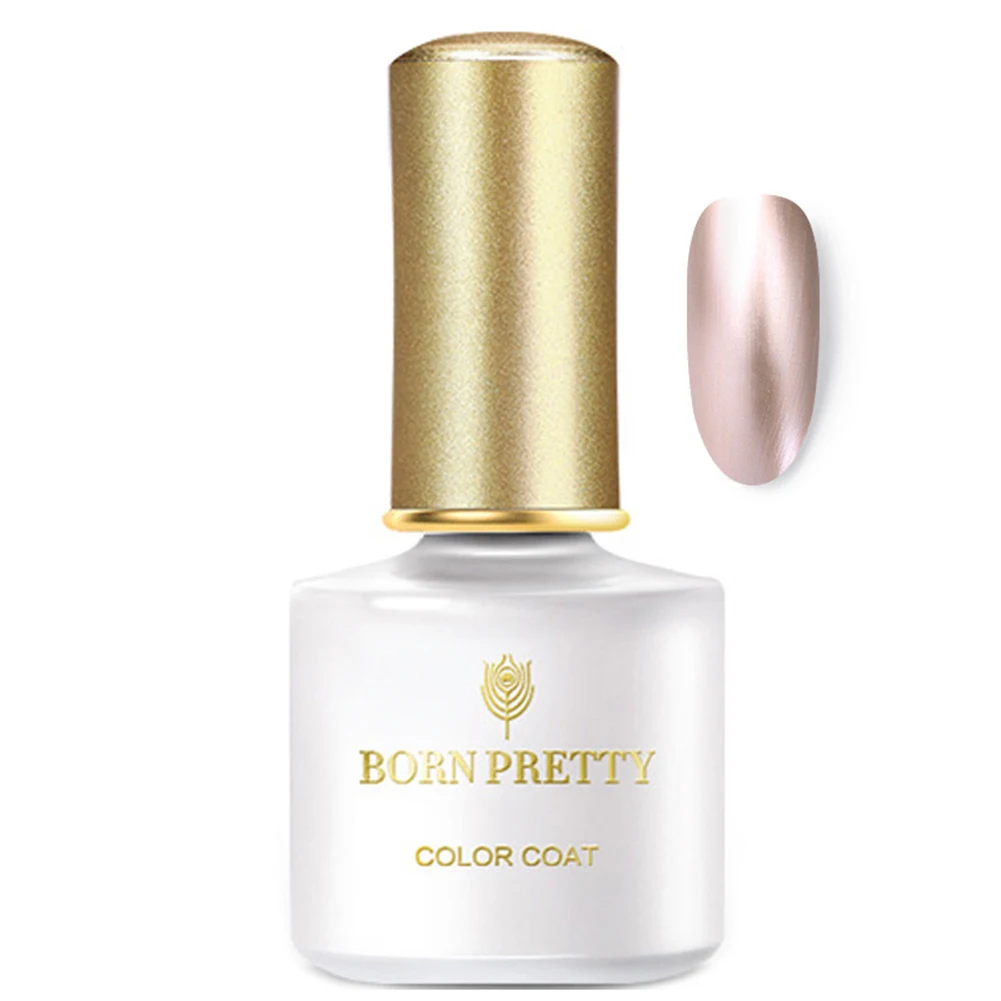 BORN PRETTY лак для ногтей металлик 6 мл зеркальный эффект лак розовый серебряный золотой лак для ногтей, метал маникюр лак для ногтей