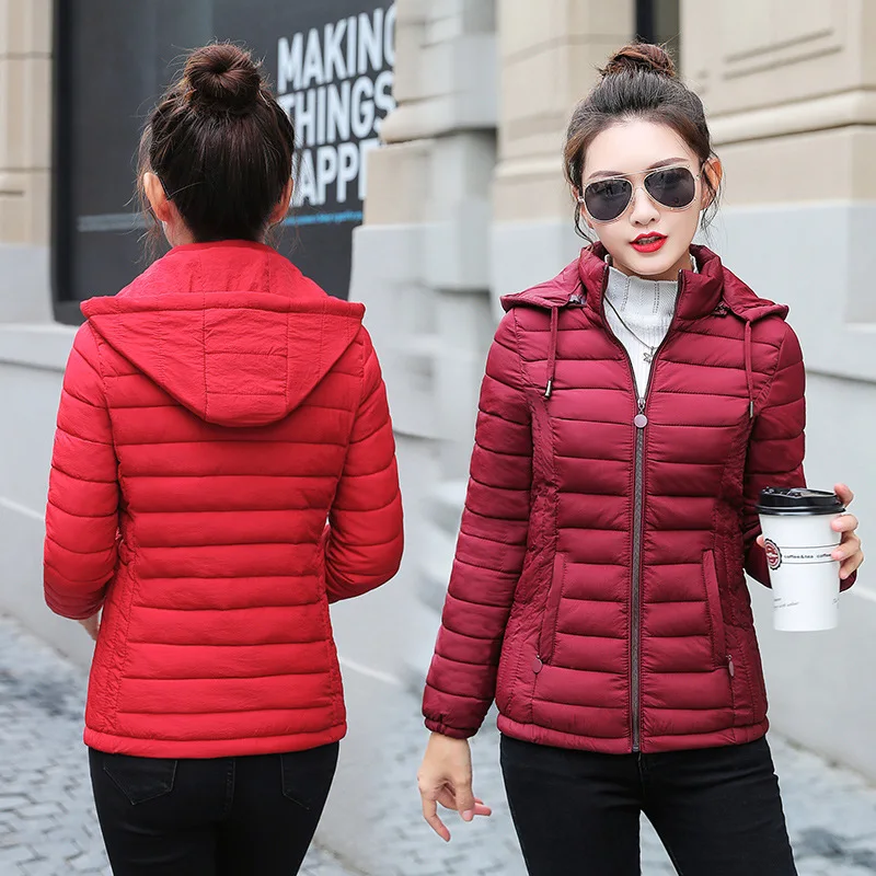 

Off Season Hooded Cotton-padded Jacket Short Winter New Style Korean-style Slim Fit down Jacket Cotton-padded Clothes Students V