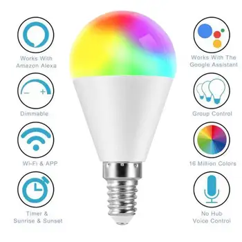 

Smart Light Bulb 10w Color Changing Wifi Hue Light E27/26/14 B22 RGB LED Bulb Dimmable Compatible Amazon Alexa Google Home