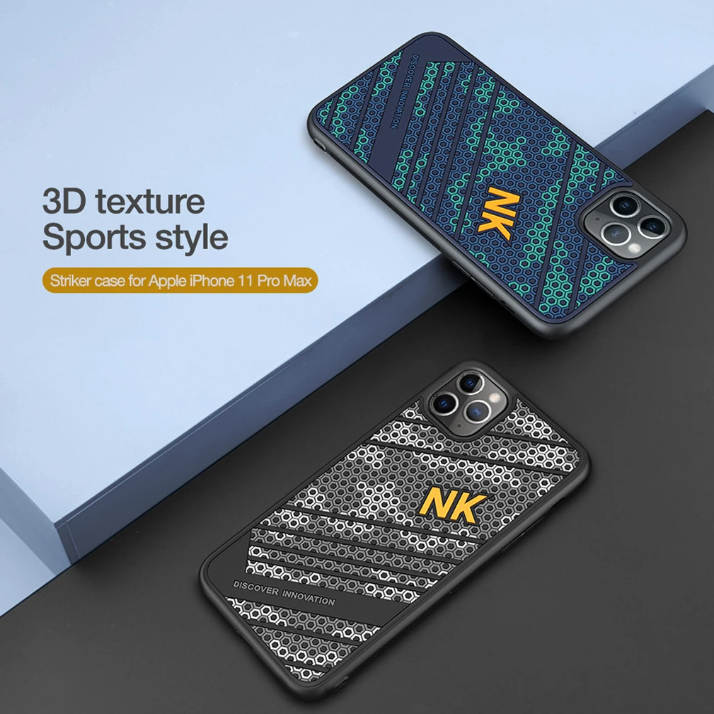 Чехол NILLKIN Striker для Apple iPhone 11 Pro Max 3D текстура ТПУ силикон спортивный стиль ПК задняя