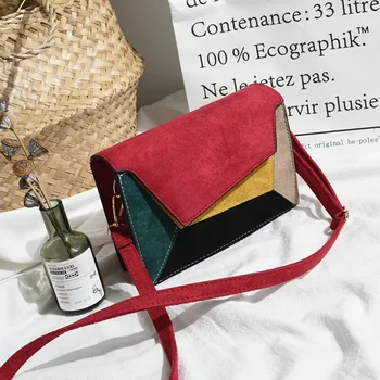 

Diysomes Retro Matte Patchwork Crossbody Messenger Bags Small Flap Criss-cross a Lid Bag Vintage Chain Strap Shoulder Lady Women