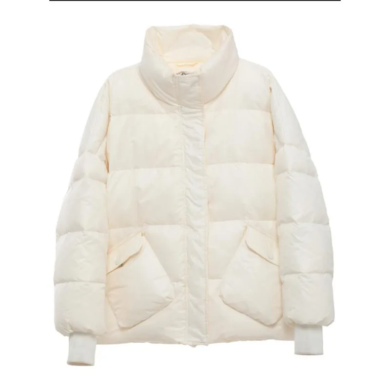 

White Duck Down Jacket Women 2021 Winter White Coat Short Fashion Loose Thick Warm Down Jacket Brand Women Jacket