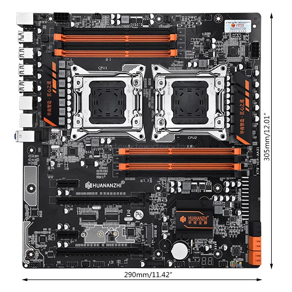 Huananzhi X79-8D материнская плата, отдельные части двухъядерного процессора Intel Процессор LGA 2011 E5 2689 2670 V2 DDR3 1333/1600/1866 МГц 256 ГБ M.2 NVME SATA3 USB3.0 E-ATX