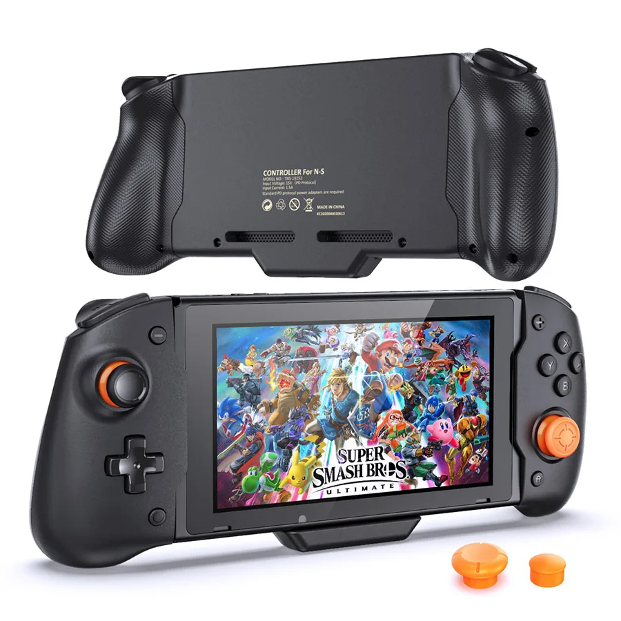 Gamepad for Nintend Switch Joycon Controller Handle Grip PD Double Motor Vibration Built-in 6-Axis Gyro with 3 Thumb Grips