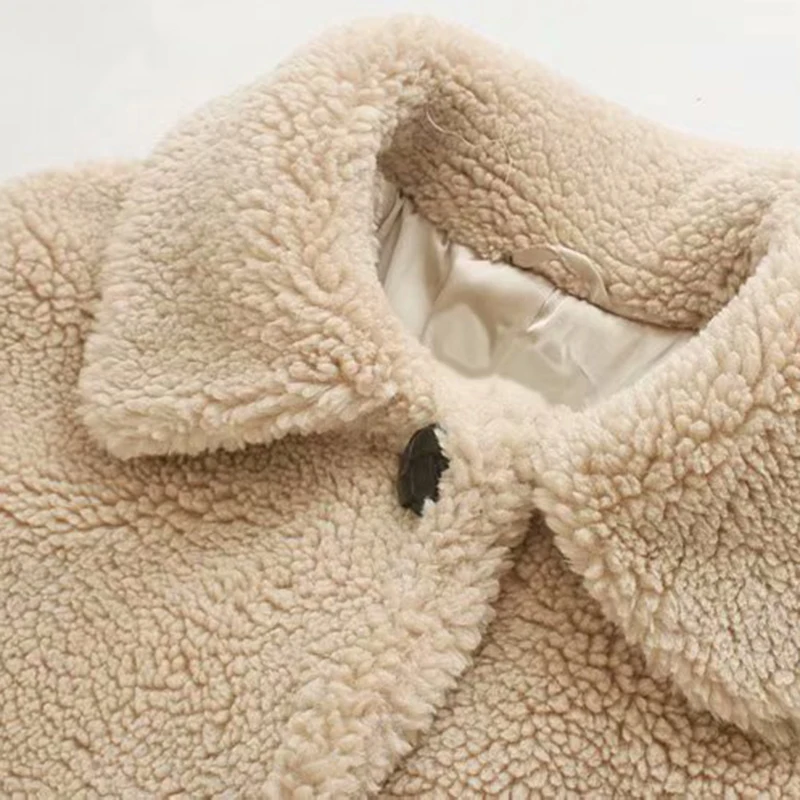 Beste Vintage Stijlvolle Winter Warm Faux Fur Teddy Jas Vrouwen 2020 Fashion Lange Mouwen Zakken Gezellige Bovenkleding Chic Tops Chaqueta Mujer