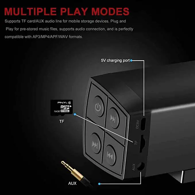 Bluetooth Звуковая Панель проводной и беспроводной домашний кинотеатр тв динамик бар с пультом дистанционного управления, TF карта-панель объемного звука