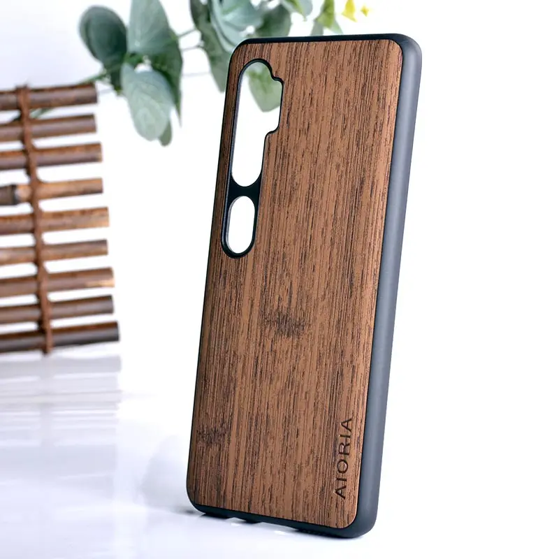 Coffee Садовый Стильный чехол для Xiaomi mi Note 10 pro, бамбуковый Чехол для мобильного телефона, чехлы для mi Note 10 - Цвет: Coffee