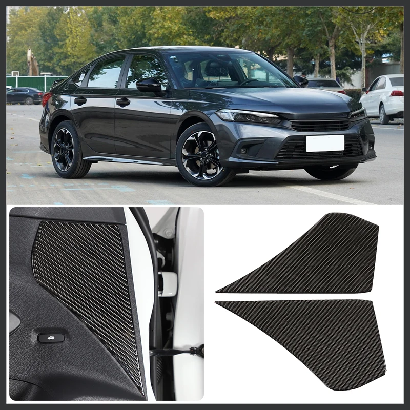 

For Honda Civic 2022 car styling soft carbon fiber front inner door decorative panel sticker car modification accessories