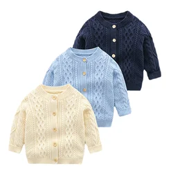 Veste tricotée à manches longues pour bébé garçon et fille, couleur bonbon, pull pour enfant en bas âge 