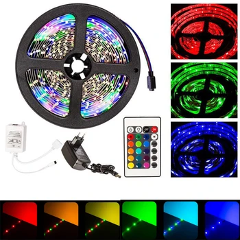 

LED String 5m Strip Remote Lights Atmosphere Lights Remote Controls Fairy Lights Lamp Bar Festival Bulb Light EU Plug RGB